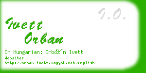 ivett orban business card